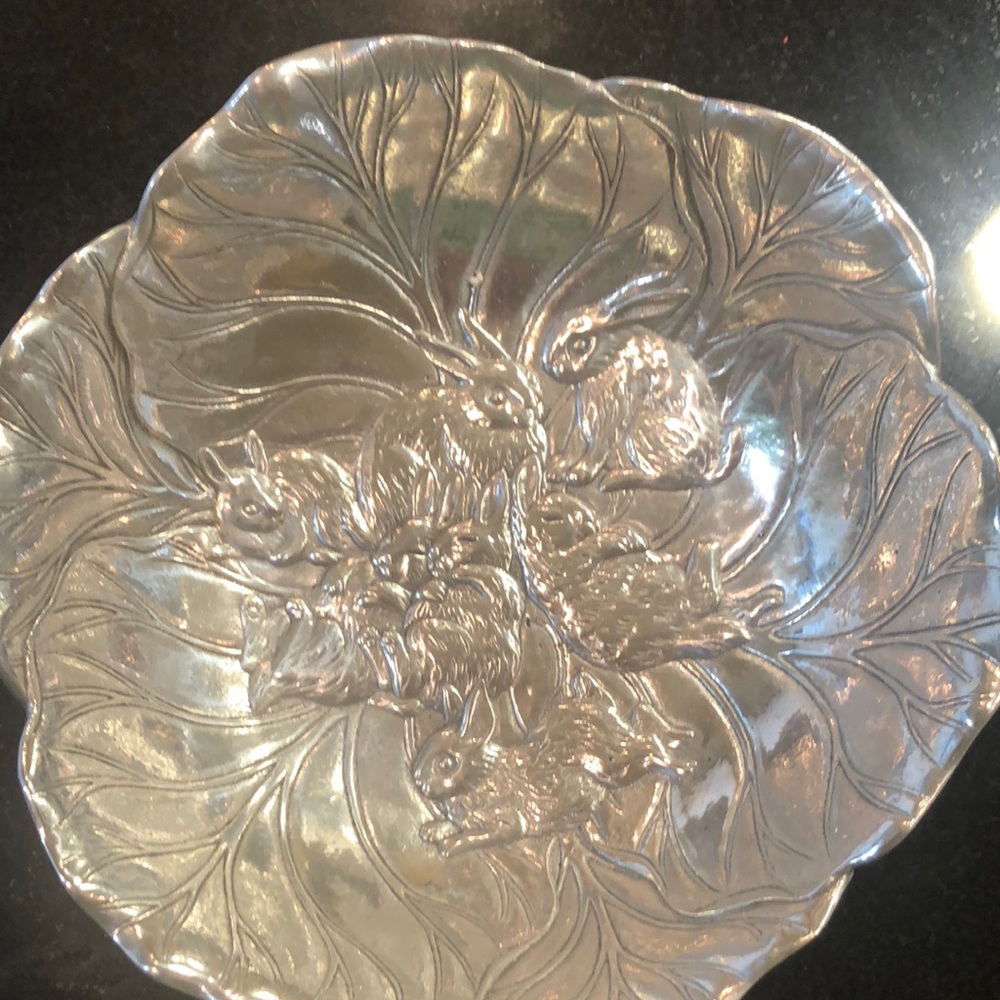 Arthur Court Decorative bowl with Rabbit Design
